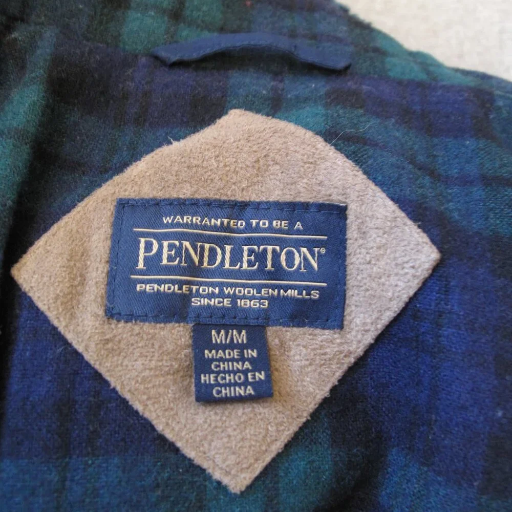 PENDLETON - Fuzzy Wool Blend Teal Sherpa Jacket